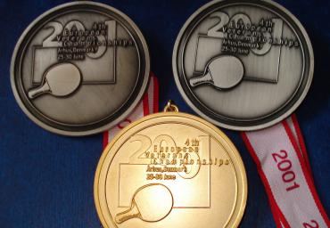 2001 Set of medals 4. EVC Arhus Denmark