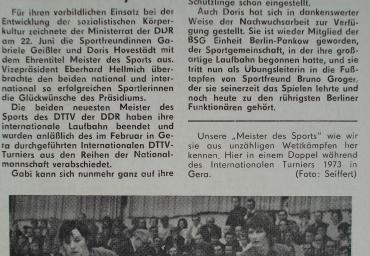 1974 Geißler und Hovestädt Meister des Sports